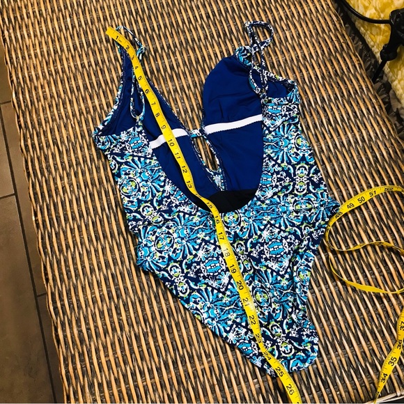 La Blanca Multicolor Geo Print One Piece Swimsuit Tummy Control Sz S - Picture 12 of 14